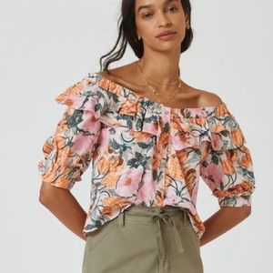 Cecilia Pettersson for Anthropologie Ruffled Off The Shoulder Blouse - Size M